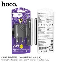 Bộ Sạc Kèm Dây C to iP Hoco CS24B Puerto PD25W (UK)