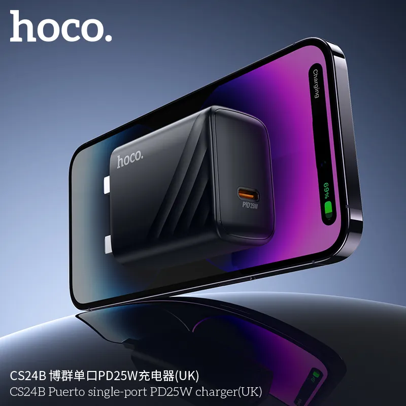 Củ Sạc PD25W Hoco CS24B Puerto (UK) hiệu suất cao, sạc nhanh, an toàn
