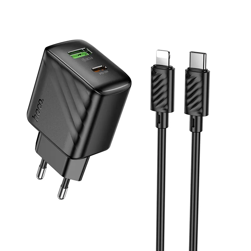 Bộ Sạc Kèm Dây C to iP Hoco CS25A Rico PD20W+QC3.0 thiết kế nhỏ gọn, tiện lợi dễ mang theo