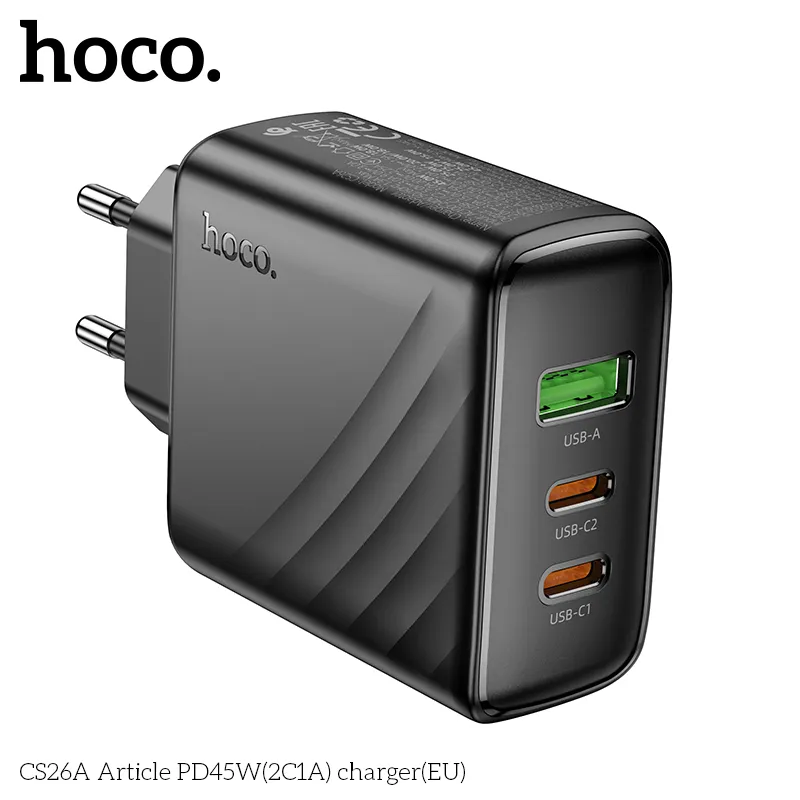 Củ sạc Hoco CS26B hỗ trợ nhiều chuẩn PD/QC/FCP/AFC cho sạc nhanh