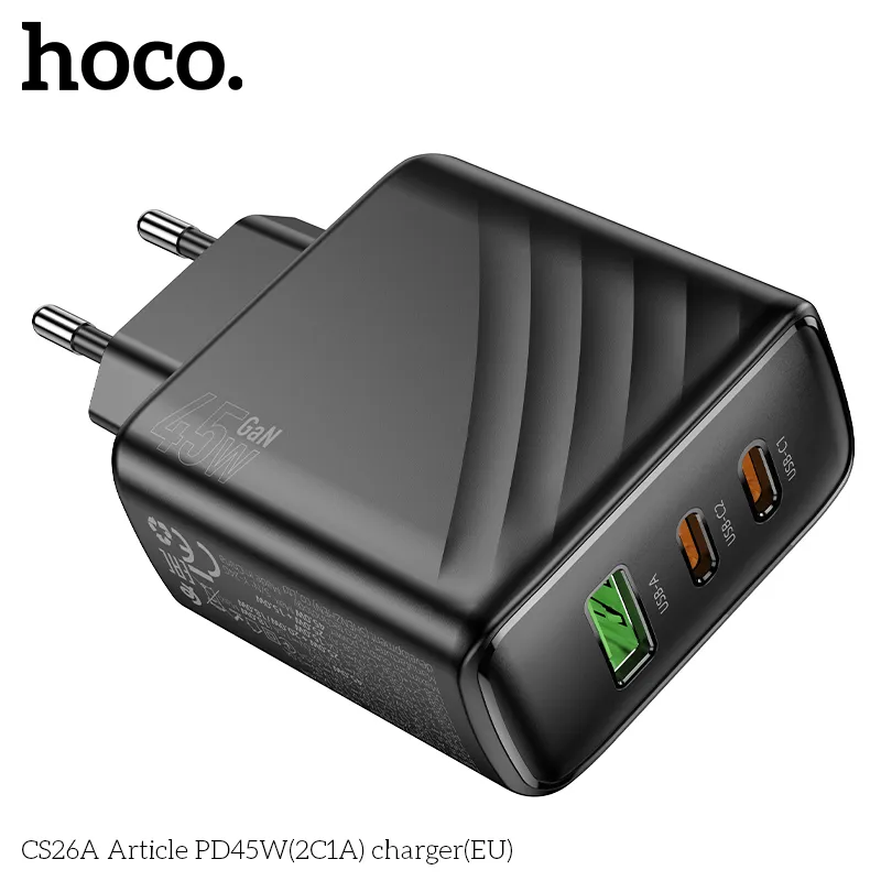 Trải nghiệm sạc ổn định và an toàn cùng PD45W Hoco CS26B Article
