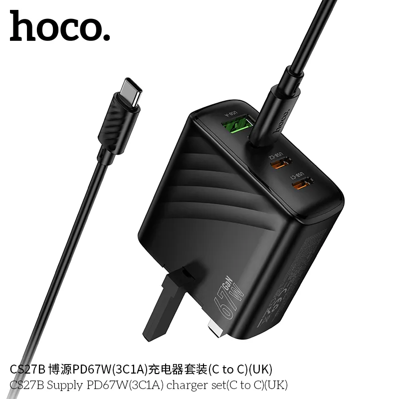 Đóng gói sản phẩm đầy đủ gồm dây cáp C to C 1m sạc nhanh 100W