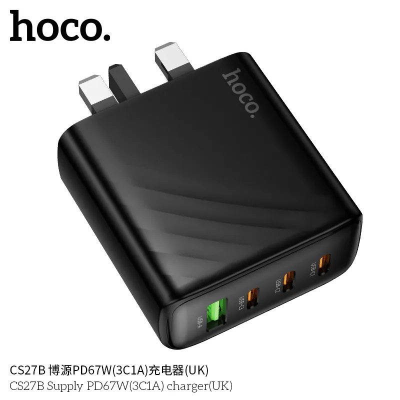 Củ Sạc PD67W Hoco CS27B Supply (UK) trải nghiệm sạc nhanh, an toàn và ổn định