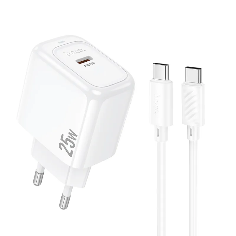 Bộ Sạc Kèm Dây C to C Hoco CS53A Surplus PD25W (EU) thiết kế nhỏ gọn công suất cao