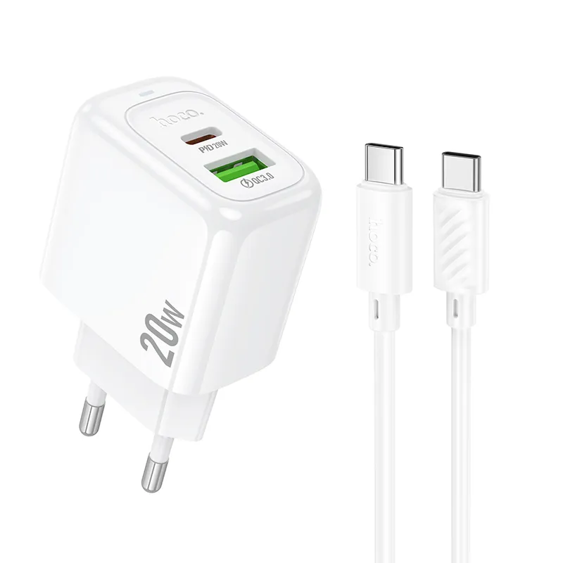 Bộ Sạc Kèm Dây C to C Hoco CS54A Surplus PD20W+QC3.0 EU thiết kế gọn nhẹ hiệu suất cao