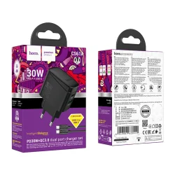 Bộ Sạc Kèm Dây C to C Hoco CS61A Bright PD30W+QC3.0 (EU)