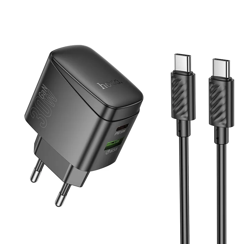 Bộ sạc kèm dây C to C Hoco CS61A Bright PD30W+QC3.0 (EU) thiết kế nhỏ gọn tiện lợi