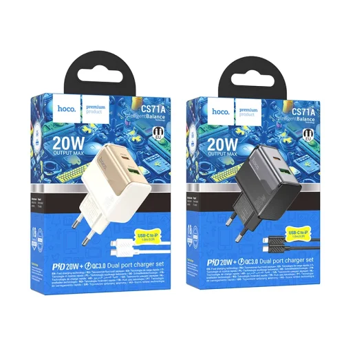 Bộ Sạc Kèm Dây C to iP Hoco CS71A Star Speed PD20W+QC3.0 (EU)