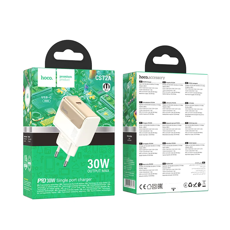 Củ sạc PD30W Hoco CS72A Star Speed (EU) hiệu năng cao, sạc nhanh an toàn