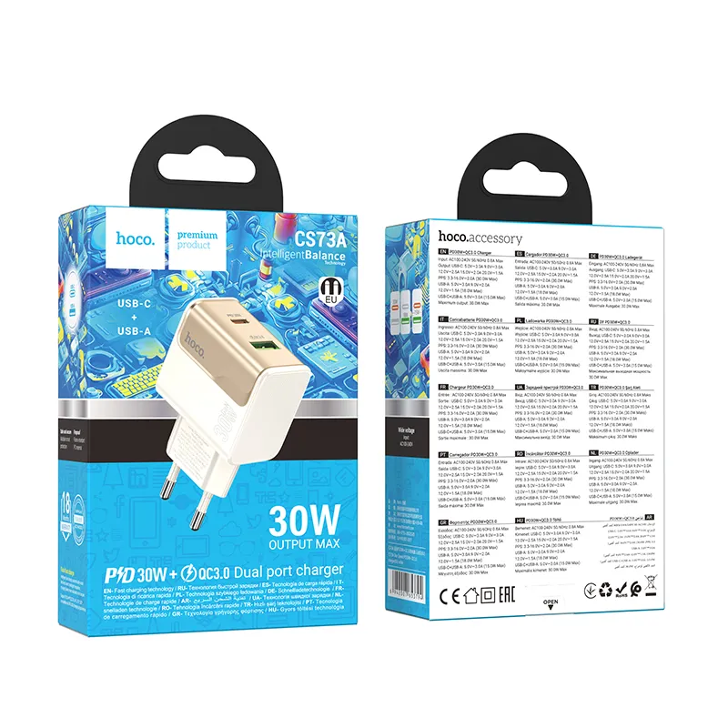 Củ sạc PD30W+QC3.0 Hoco CS73A Star Speed thiết kế nhỏ gọn hiệu năng cao