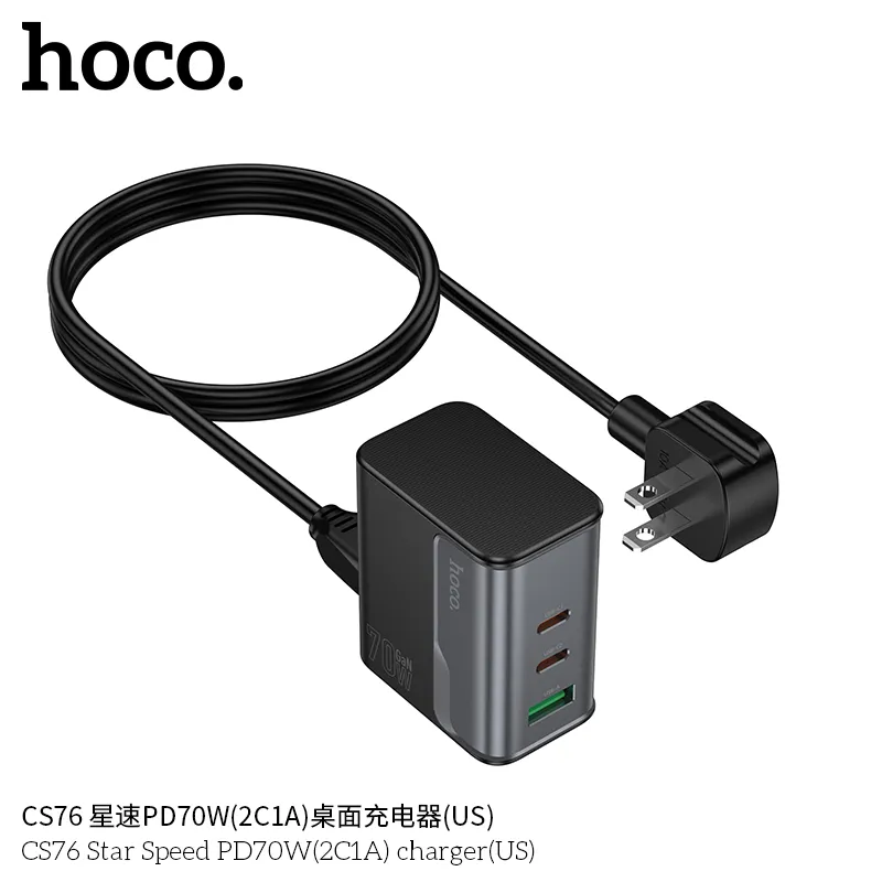 Tính năng chi tiết củ sạc PD70W Hoco CS76 Star Speed hỗ trợ PD, QC, FCP, AFC đa chế độ