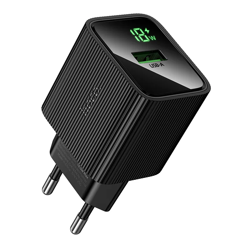 Củ Sạc QC3.0 Hoco CS81A Excellent với màn hình kỹ thuật số EU thiết kế hiện đại, tiện lợi cho di động