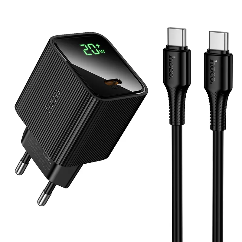 Bộ sạc kèm dây C to C Hoco CS82A Excellent PD20W với màn hình kỹ thuật số, thiết kế nhỏ gọn tiện lợi dễ sử dụng