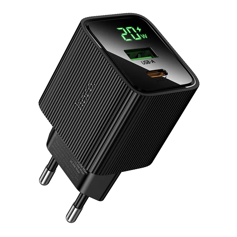 Củ Sạc PD20W+QC3.0 Hoco CS83A Excellent với màn hình kỹ thuật số EU thiết kế hiện đại, nhỏ gọn