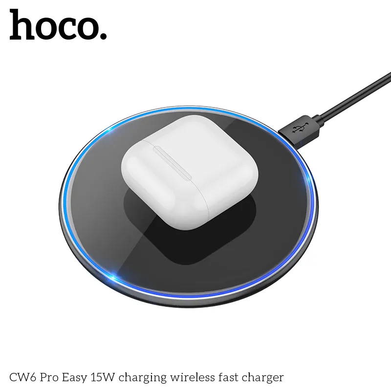 Sạc Không Dây Hoco CW6 Pro Easy 15W mô tả chung tiện dụng và hiện đại