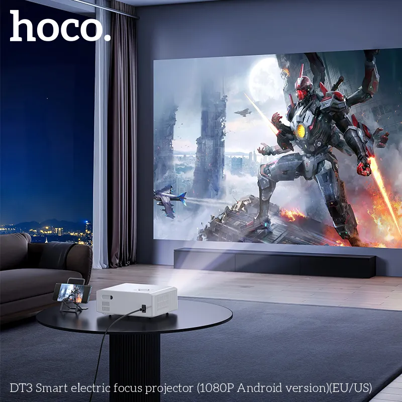 Máy chiếu Hoco DT3 kích thước nhỏ gọn 247x185.5x91mm trọng lượng nhẹ 1,48kg