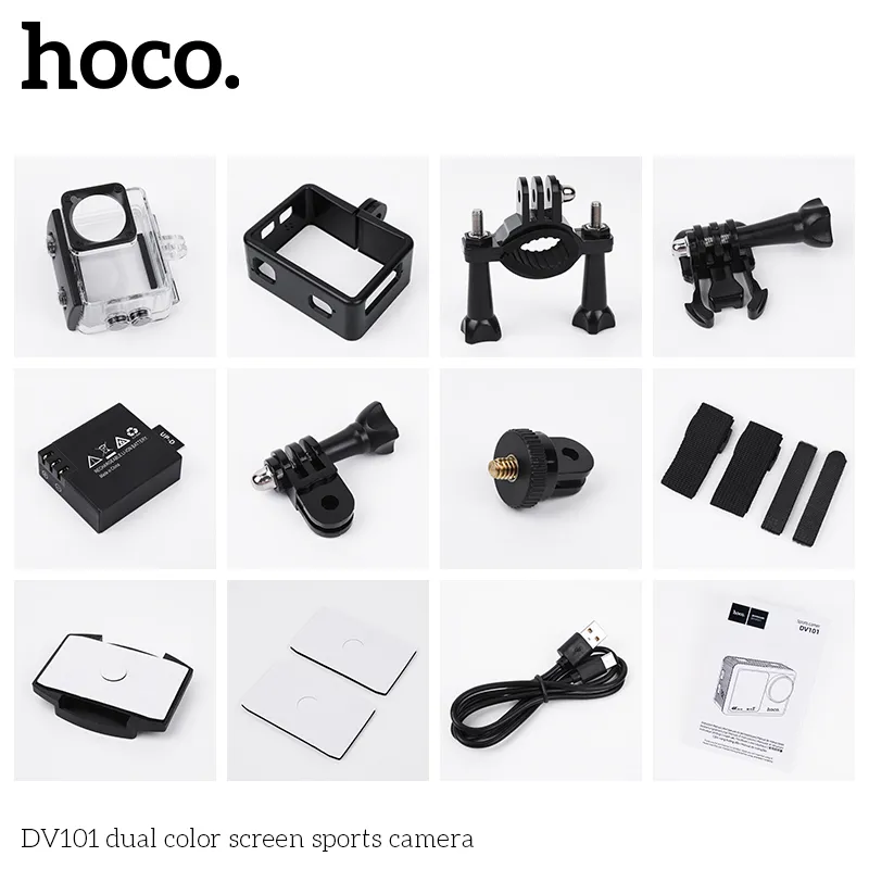 Camera thể thao Hoco DV101 thiết kế màn hình kép hiện đại, tiện lợi cho mọi hoạt động ngoài trời