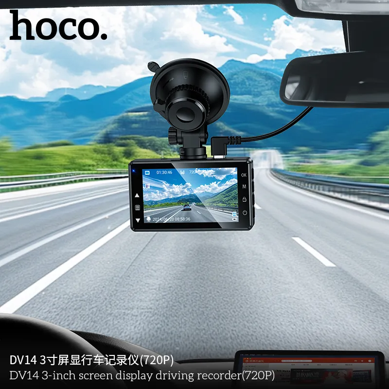 Camera Hành Trình Màn Hình 3 inch 720P Hoco DV14 thiết kế nhỏ gọn hiện đại