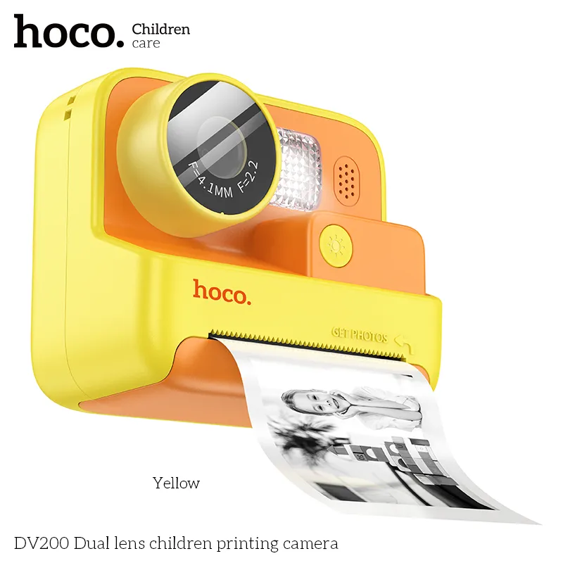 Máy ảnh trẻ em Hoco DV200 2 Lens thiết kế nhỏ gọn, màu sắc bắt mắt phù hợp trẻ em