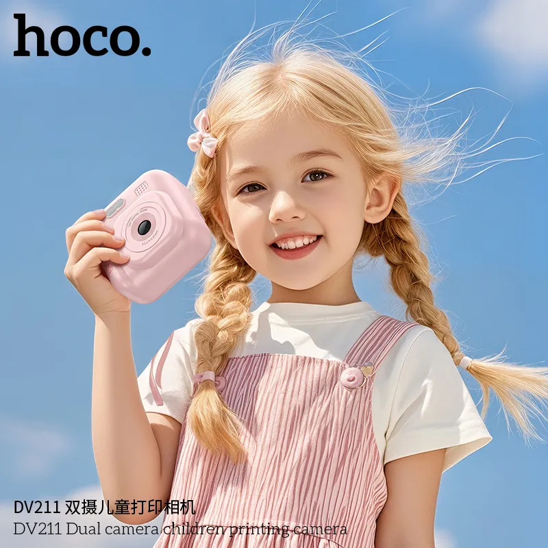 Máy Ảnh Trẻ Em Hoco DV211 2 Camera với thiết kế nhỏ gọn, màu sắc bắt mắt phù hợp trẻ em