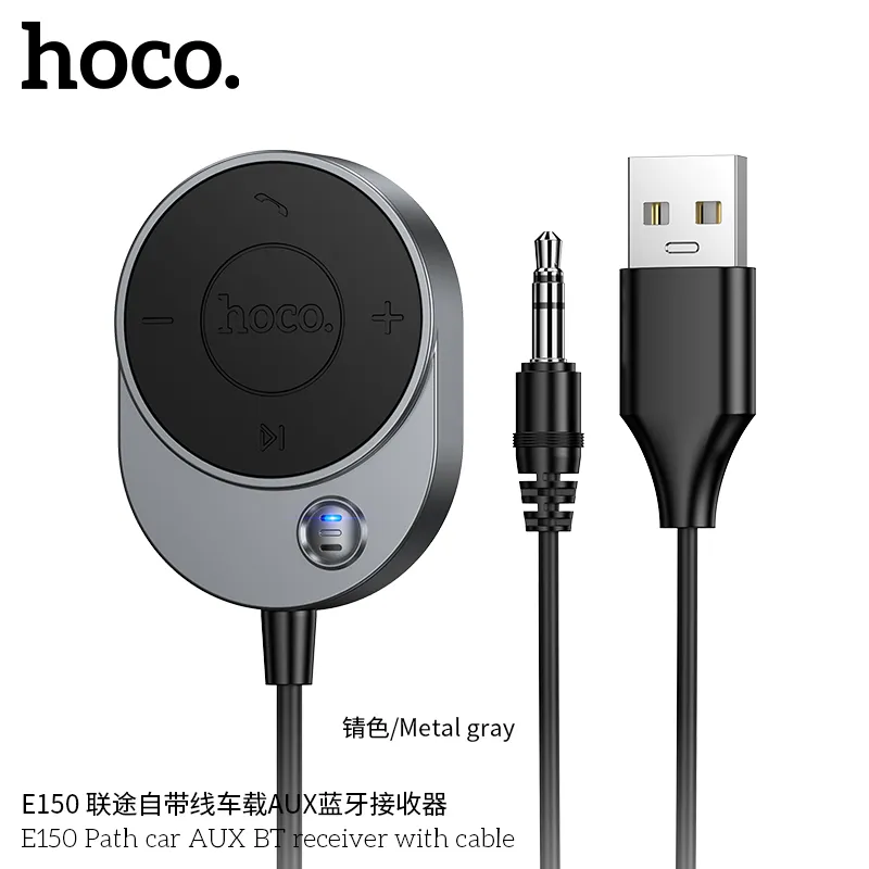 Kích thước nhỏ gọn 37*51*10mm cùng trọng lượng chỉ 37g dễ dàng lắp đặt Tẩu Sạc Bluetooth Hoco E150 Path