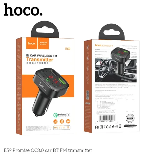 Tẩu Sạc Bluetooth Hoco E59 Promise QC3.0 FM Transmitter