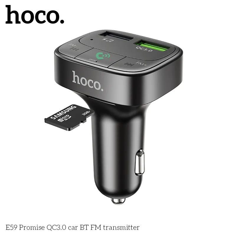 Đóng gói sản phẩm Tẩu Sạc Bluetooth Hoco E59 Promise an toàn, đầy đủ phụ kiện