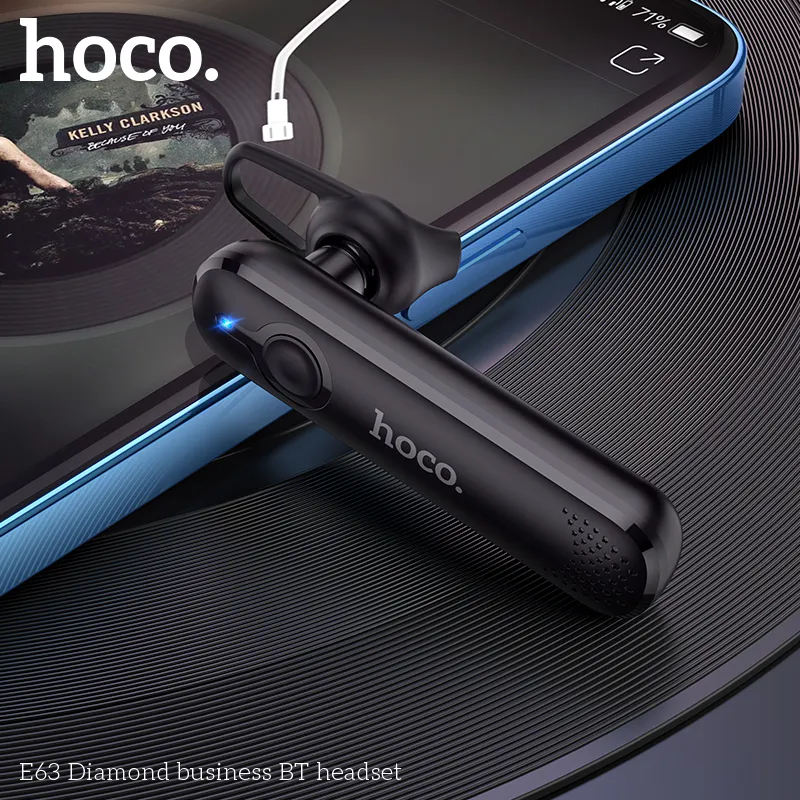 Tai nghe Bluetooth 1 tai Hoco E63 Diamond chất lượng cao, thiết kế nhỏ gọn, công nghệ Bluetooth 5.0 hiện đại, trải nghiệm nghe nhạc tuyệt vời, thương hiệu Hoco uy tín, tính năng đàm thoại và nhắc nhở thông minh, đóng gói chuẩn đẹp mắt, kích thước nhỏ nhẹ vừa vặn tai