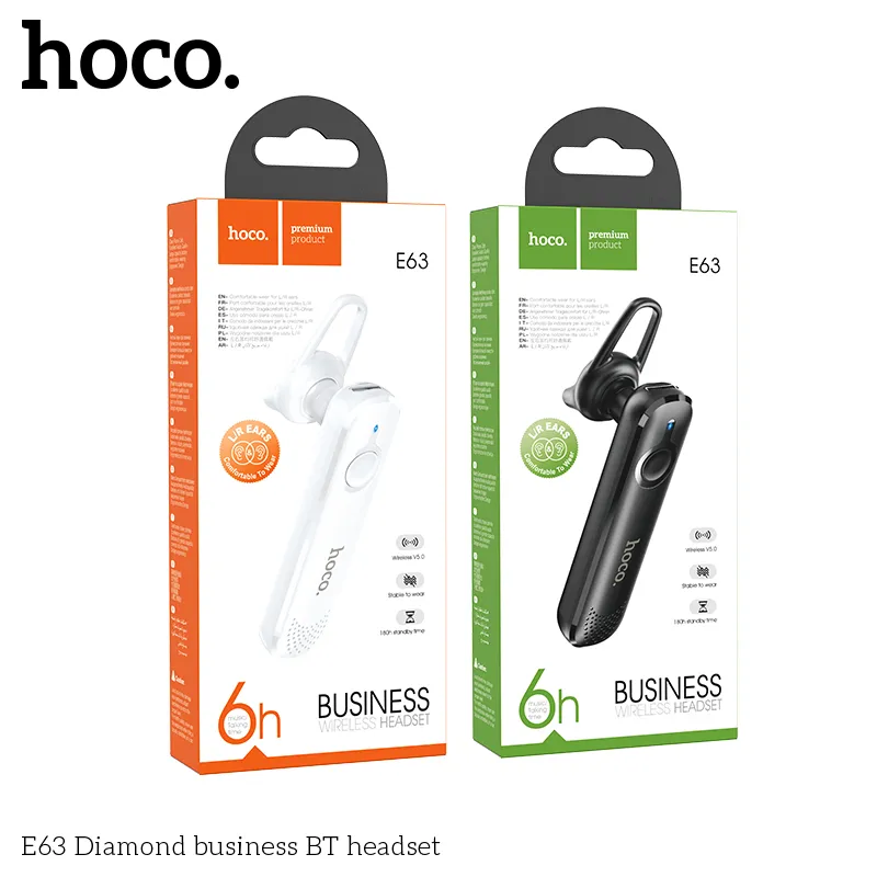 Tai nghe Hoco E63 Diamond tính năng Bluetooth 5.0, chip JLAC6963, hỗ trợ đa chức năng và nhắc nhở âm thanh Anh - Trung