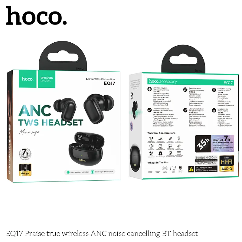 Tai nghe Bluetooth TWS Hoco EQ17 – Praise với thiết kế nhỏ gọn thời trang