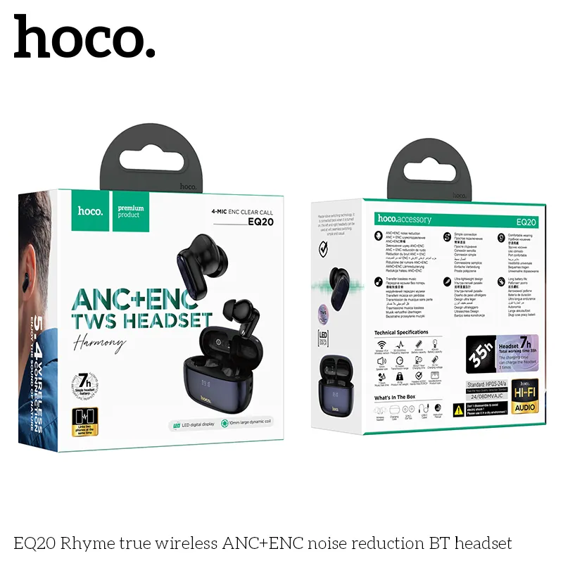 Tai nghe Bluetooth Hoco EQ20 với công nghệ chống ồn ANC và ENC hiệu quả