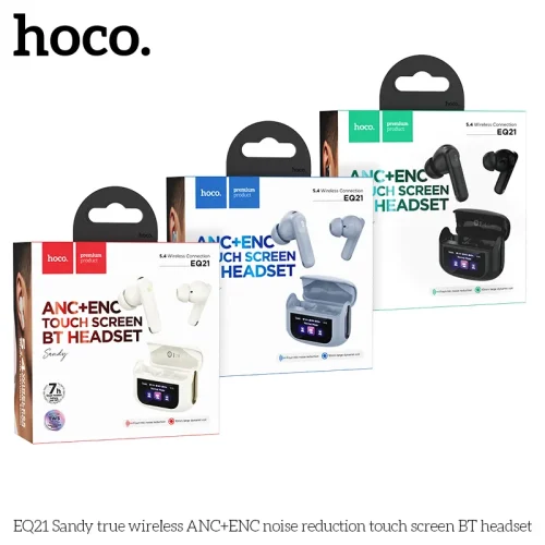 Tai Nghe Bluetooth TWS Hoco EQ21 – Sandy (ANC+ENC, Màn Hình Cảm Ứng)