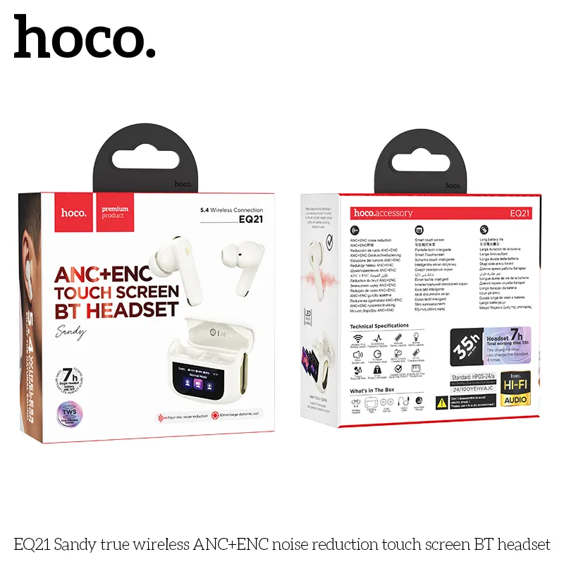 Tai nghe Bluetooth TWS Hoco EQ21 – Sandy với thiết kế nhỏ gọn và hiện đại phù hợp mọi phong cách