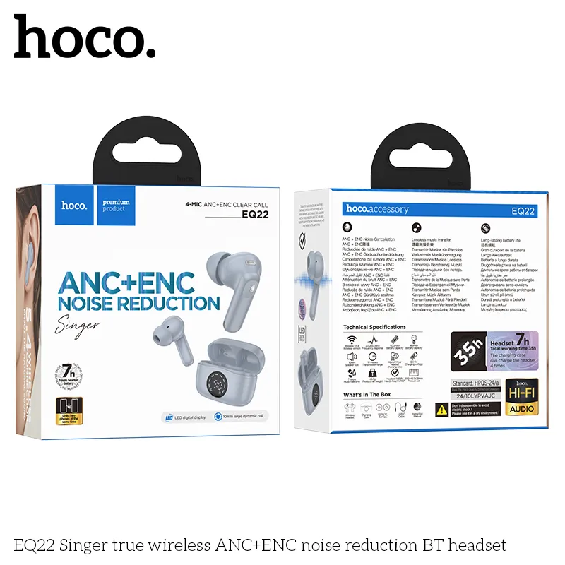 Tai nghe Bluetooth TWS Hoco EQ22 – mô tả chung với ANC+ENC chống ồn hiệu quả