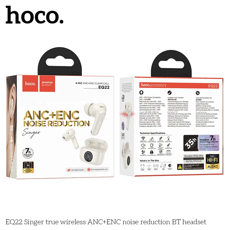 Tai nghe Hoco EQ22 thiết kế nhỏ gọn, thời trang, tiện lợi cho người dùng