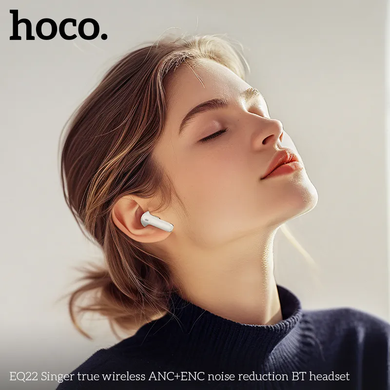 Hoco EQ22 công năng Bluetooth 5.4, pin lâu, chống ồn ANC+ENC vượt trội