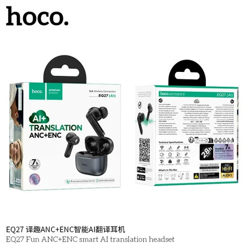 Tai Nghe Bluetooth TWS Hoco EQ27 – Fun (ANC+ENC, Dịch Thuật AI)