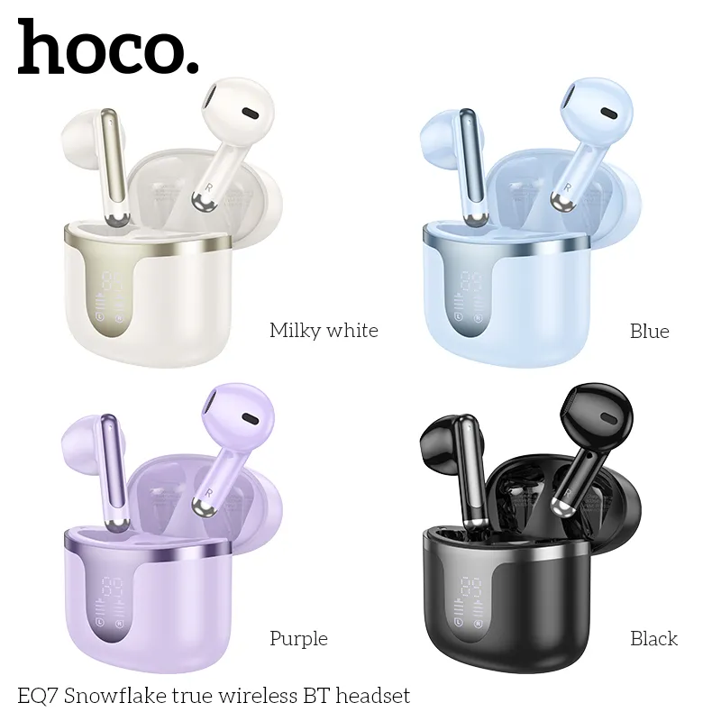 Tai nghe Bluetooth TWS Hoco EQ7 – Snowflake với thiết kế nhỏ gọn, âm thanh chất lượng cao