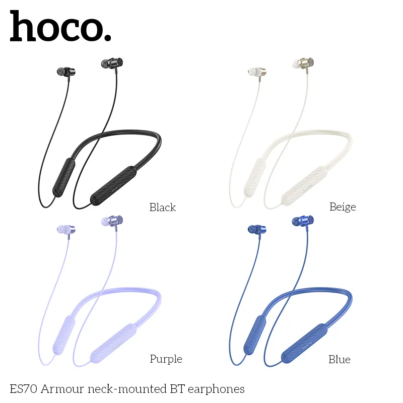 Tai nghe Bluetooth thể thao Hoco ES70 Armour Neck-Mounted thiết kế ôm sát cổ tiện lợi