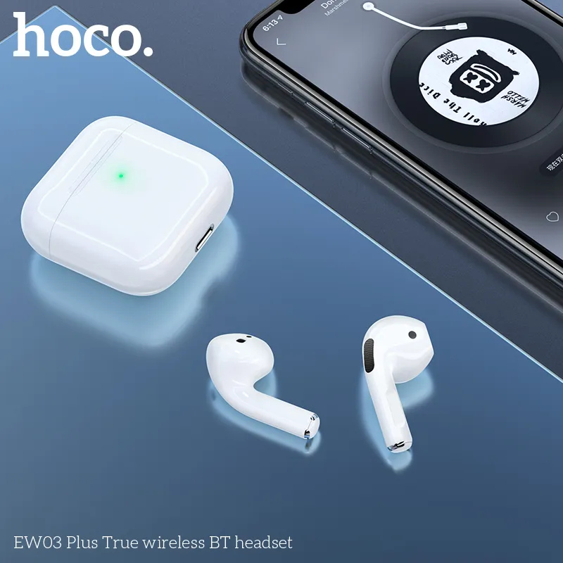 Kích thước tai nghe Hoco EW03 Plus nhỏ nhẹ 44,3*44,3*21,5mm, trọng lượng chỉ 36g