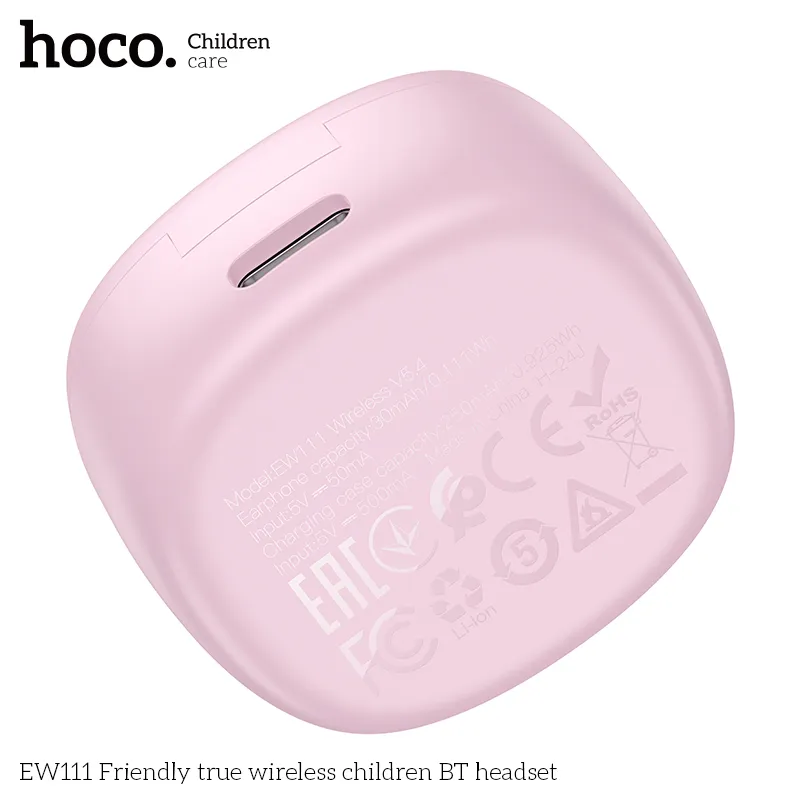Thiết kế tai nghe Bluetooth Hoco EW111 thời trang, nhẹ, an toàn cho trẻ nhỏ