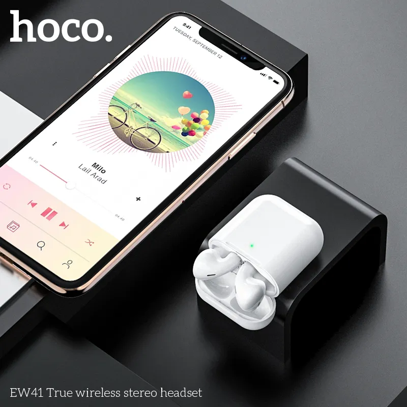 Kích thước nhỏ gọn Tai nghe Bluetooth TWS Hoco EW41 53,8*44,3*21,5mm, trọng lượng 47g