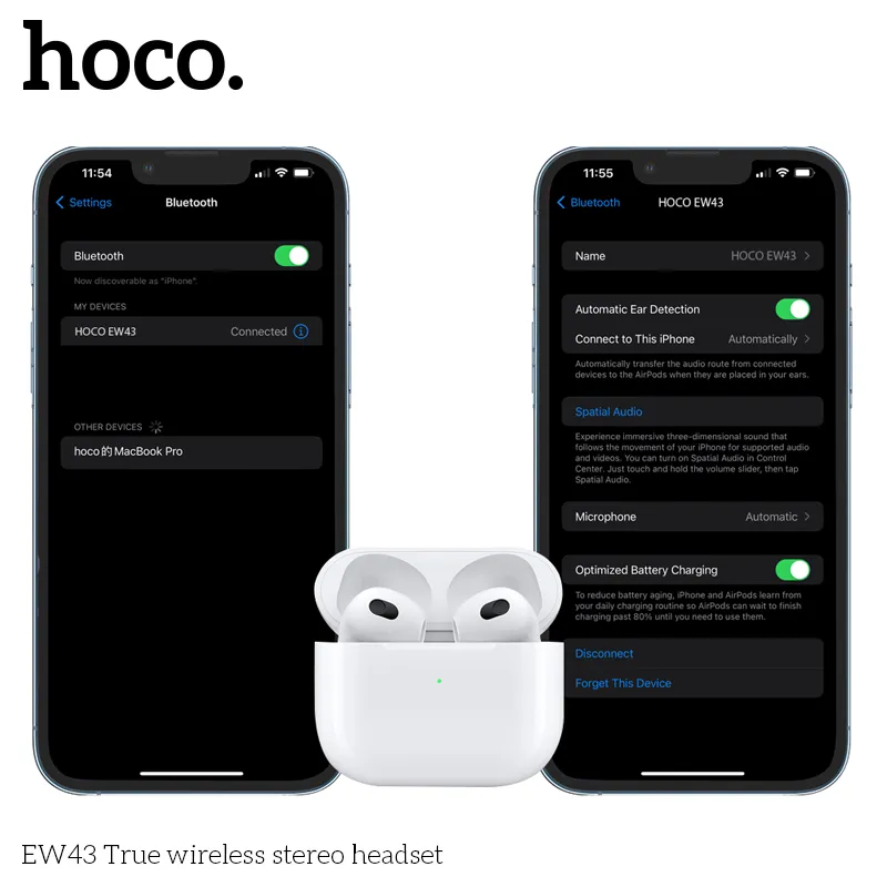 Tai nghe Bluetooth TWS Hoco EW43 thương hiệu Hoco uy tín, bảo hành chính hãng