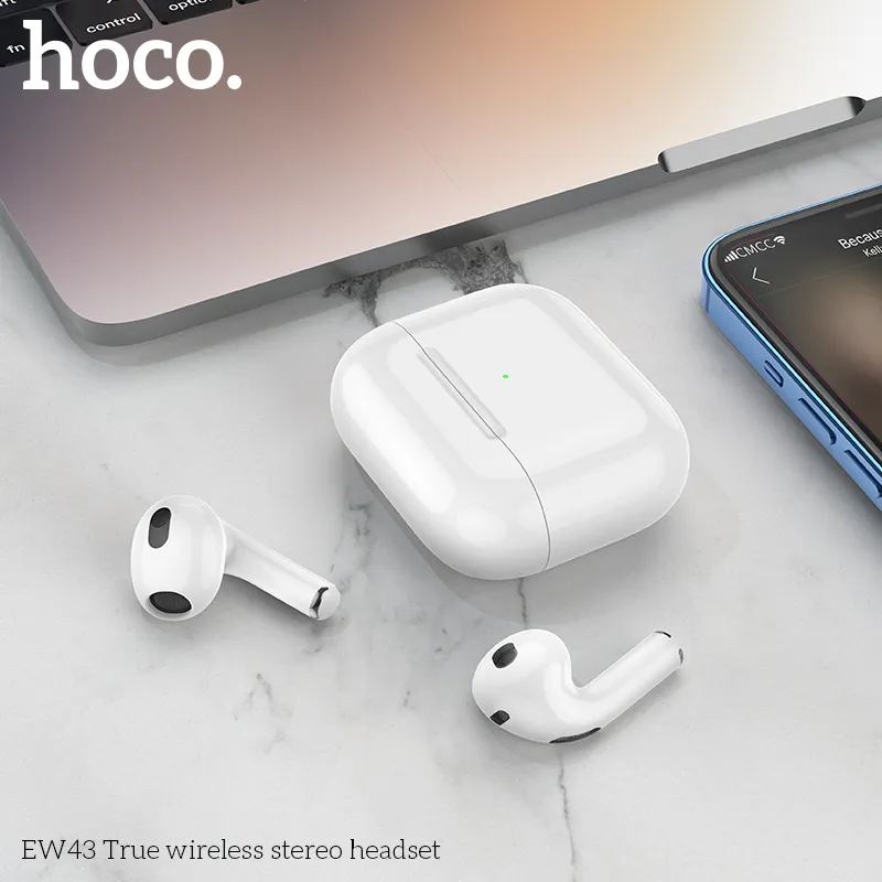 Đóng gói tai nghe Bluetooth TWS Hoco EW43 chắc chắn, tiện nghi khi di chuyển