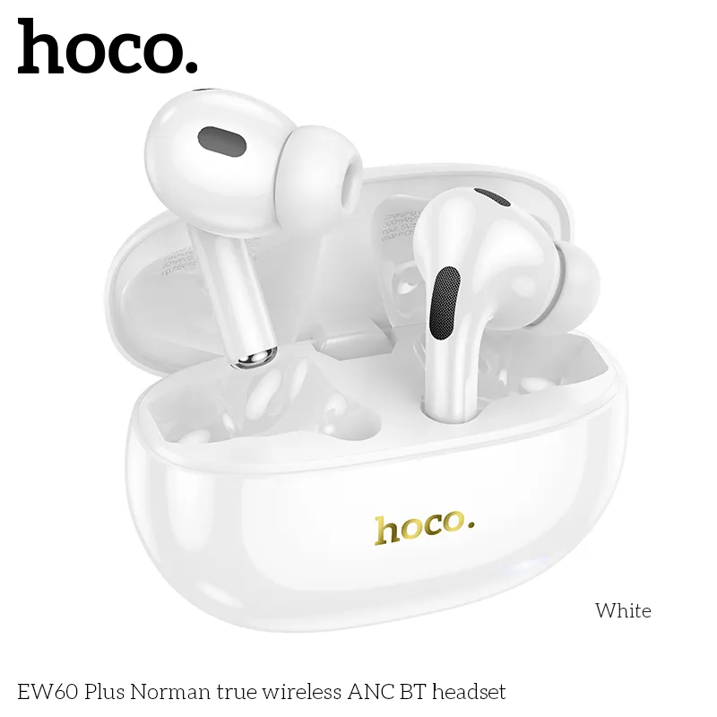 Tai nghe Bluetooth TWS Hoco EW60 Plus Norman ANC thiết kế ABS bền bỉ nhẹ nhàng thoải mái khi đeo