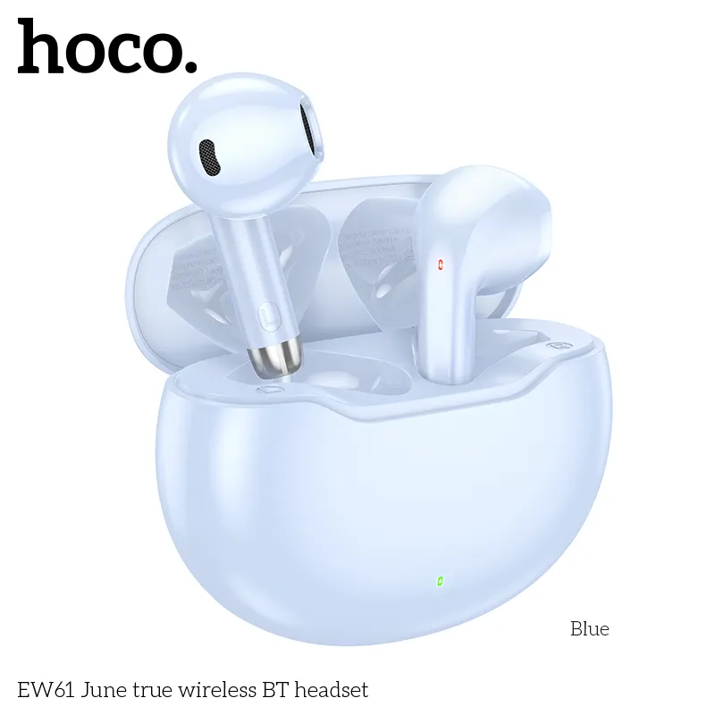 Đóng gói tai nghe Bluetooth TWS Hoco EW61 June đầy đủ, bảo vệ tốt, dễ dàng vận chuyển