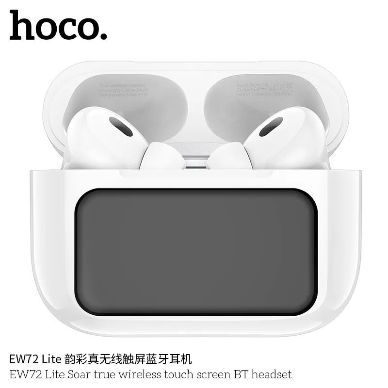 Thiết kế tai nghe Hoco EW72 Lite Soar màu trắng bóng sang trọng phù hợp mọi đối tượng