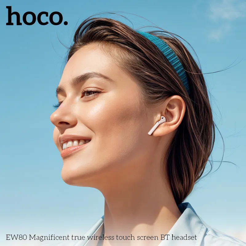 Tai nghe Bluetooth Hoco EW80 với thiết kế tinh tế, kiểu dáng thời thượng