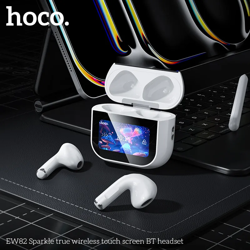 Thiết kế tai nghe Bluetooth Hoco EW82 thời trang, vừa vặn tai, chất liệu ABS bền bỉ