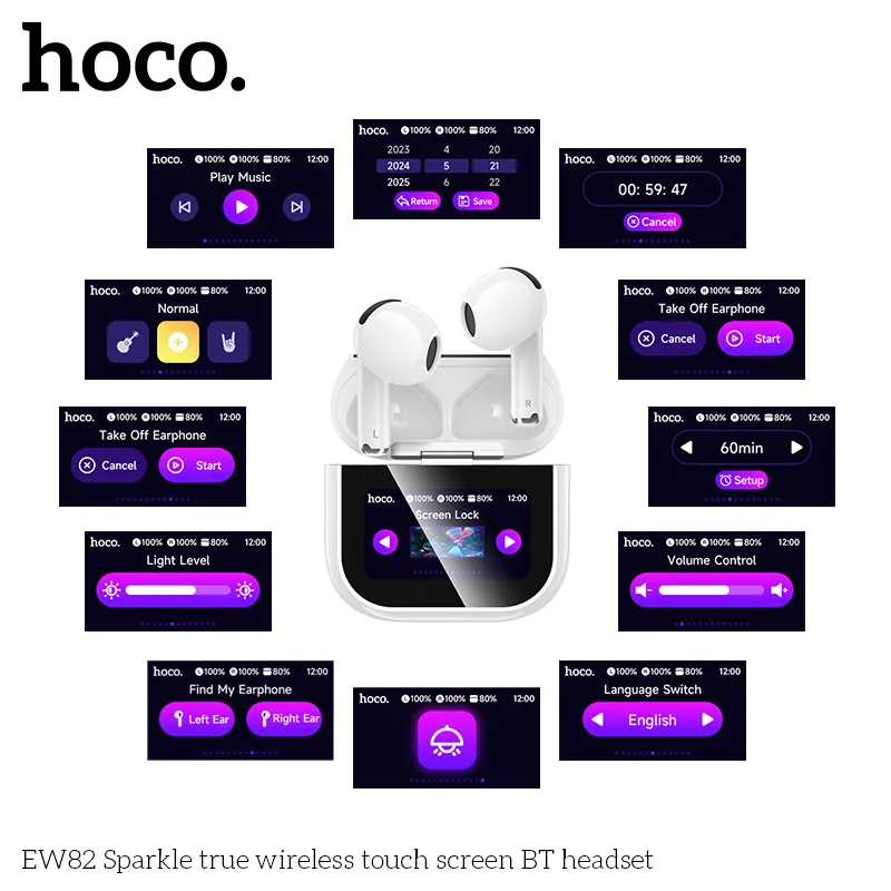 Công năng tai nghe Hoco EW82 Bluetooth 5.4, pin lâu, âm thanh rõ nét, cảm ứng thông minh